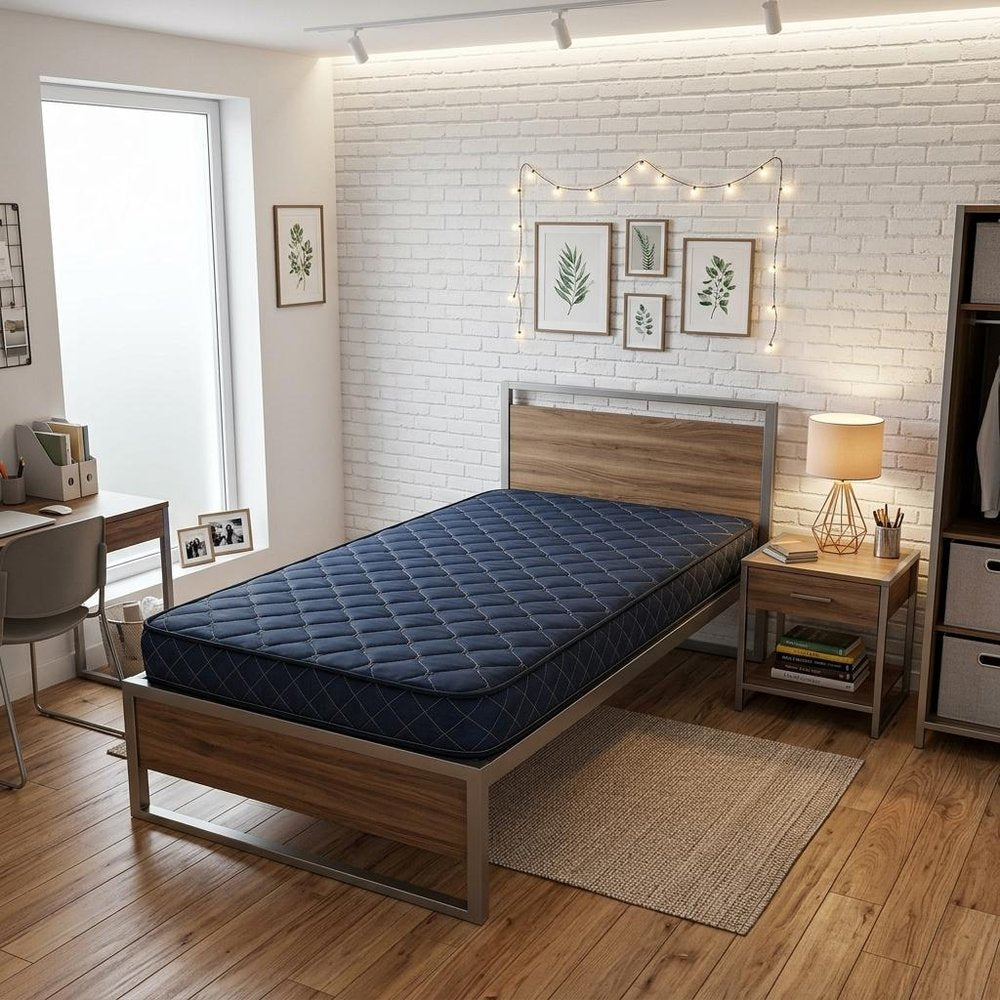 Navy Blue Twin Memory Foam Water Resistant Mattress - 6-inch