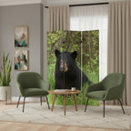 Blue and Green Canvas Folding Three Panel Screen Room Divider - 72-inch