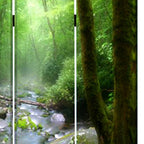 Green Canvasfolding Three Panel Screen Room Divider - 72-inch