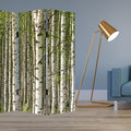 Green Canvas Folding Four Panel Screen Room Divider - 84-inch