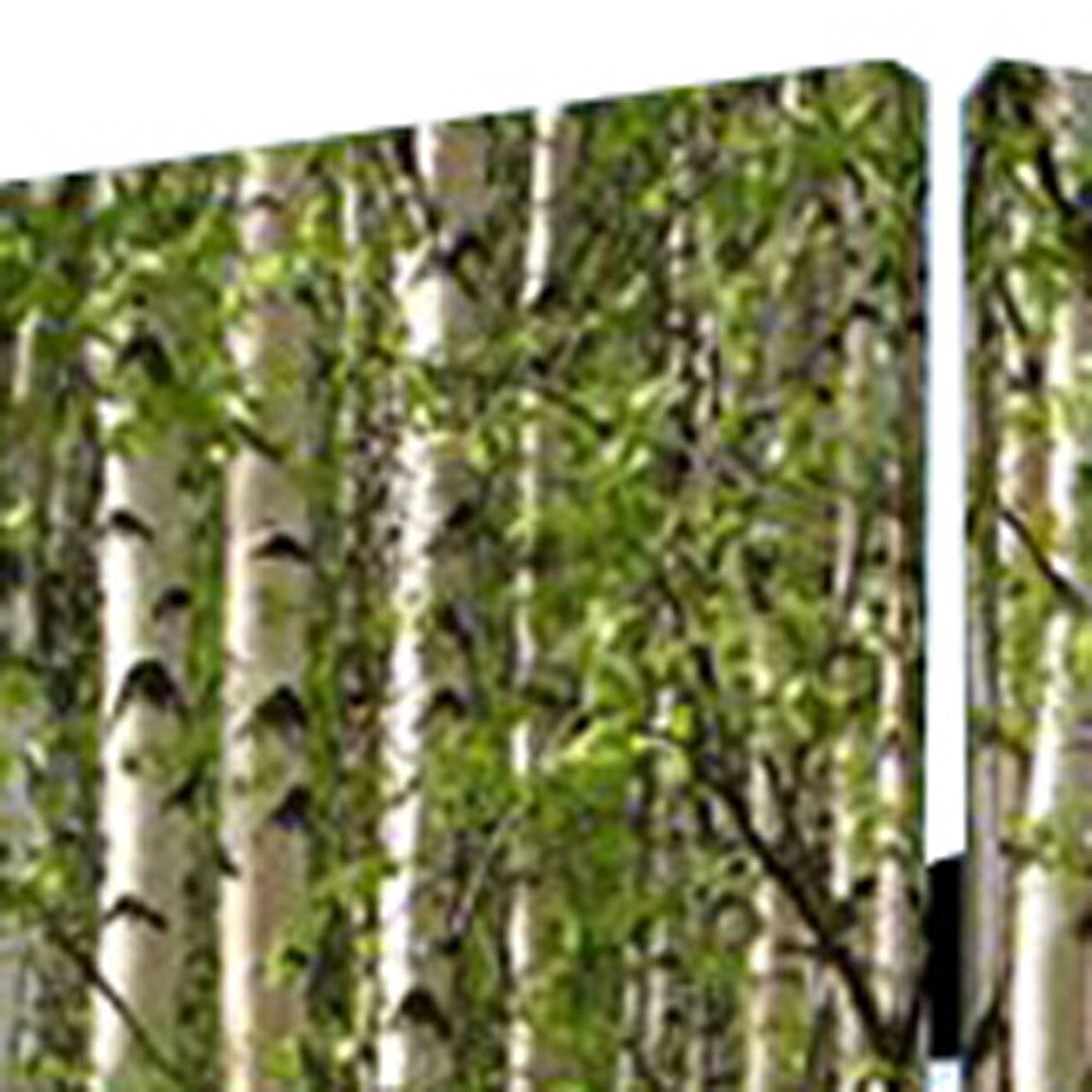 Green Canvas Folding Four Panel Screen Room Divider - 84-inch