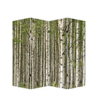 Green Canvas Folding Four Panel Screen Room Divider - 84-inch
