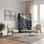 Black Canvas Folding Three Panel Screen Room Divider - 72-inch