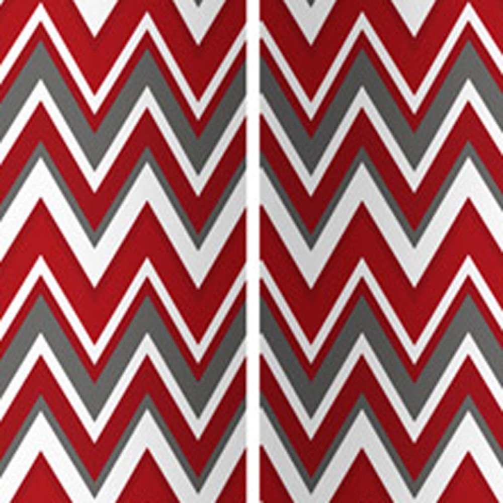 Red and Gray Canvas Folding Four Panel Screen Room Divider - 84-inch