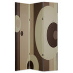 Brown Canvas Folding Three Panel Screen Room Divider - 72-inch