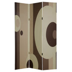 Brown Canvas Folding Three Panel Screen Room Divider - 72-inch