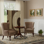 Brown Canvas Folding Three Panel Screen Room Divider - 72-inch