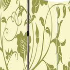 Green Canvas Folding Three Panel Screen Room Divider - 72-inch