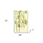 Green Canvas Folding Three Panel Screen Room Divider - 72-inch