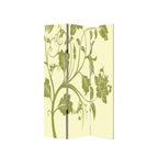 Green Canvas Folding Three Panel Screen Room Divider - 72-inch