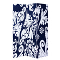 Black and White Canvas Folding Three Panel Screen Room Divider - 72-inch