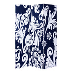 Black and White Canvas Folding Three Panel Screen Room Divider - 72-inch