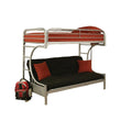 Twin Over Full Silver Metal Tube Bunk Bed - 78 X 41 X 65-inch