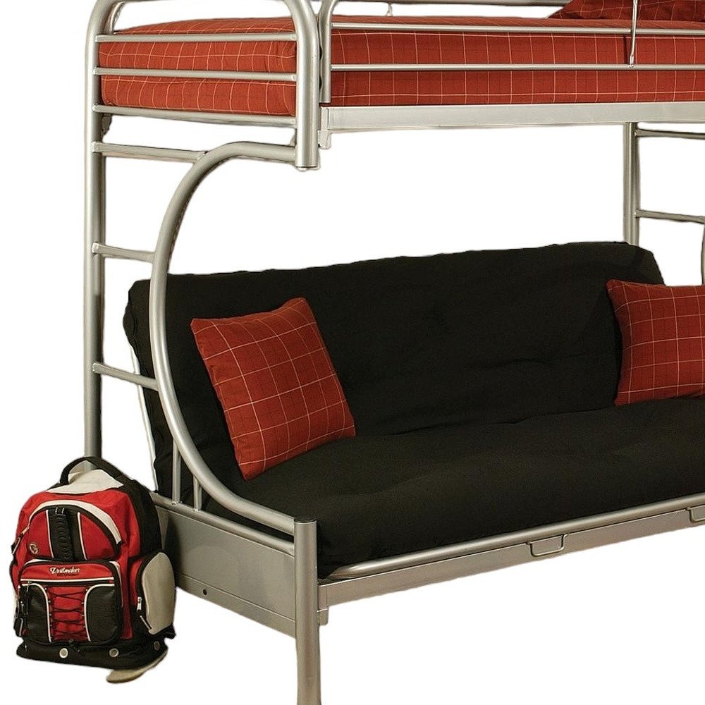 Twin Over Full Silver Metal Tube Bunk Bed - 78 X 41 X 65-inch