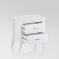 White Wood Two Drawer Nightstand - 25-inch