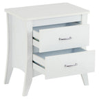 White Wood Two Drawer Nightstand - 25-inch