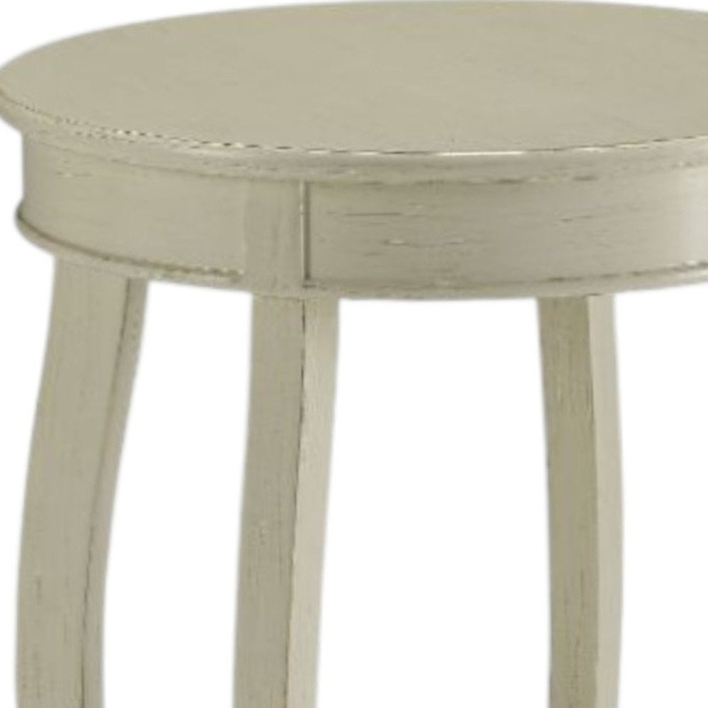 Red Wood Round End Table with Shelf - 24-inch