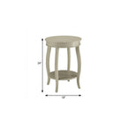 Red Wood Round End Table with Shelf - 24-inch