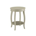 Red Wood Round End Table with Shelf - 24-inch