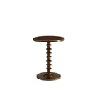 Brown Solid Wood Round Pedestal End Table - 22-inch