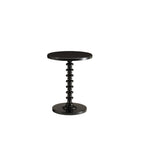 Brown Solid Wood Round Pedestal End Table - 22-inch