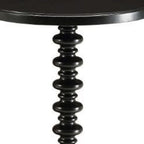 Brown Solid Wood Round Pedestal End Table - 22-inch