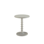 Brown Solid Wood Round Pedestal End Table - 22-inch