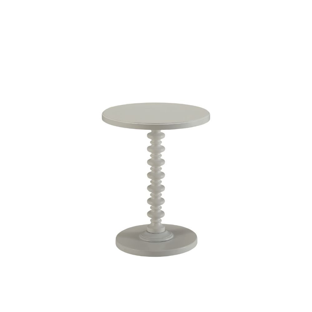 Brown Solid Wood Round Pedestal End Table - 22-inch