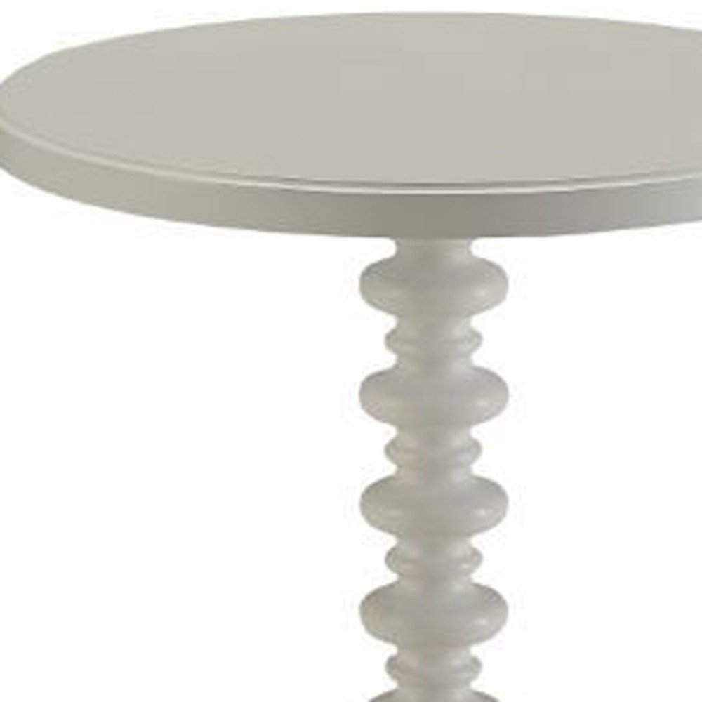 Brown Solid Wood Round Pedestal End Table - 22-inch