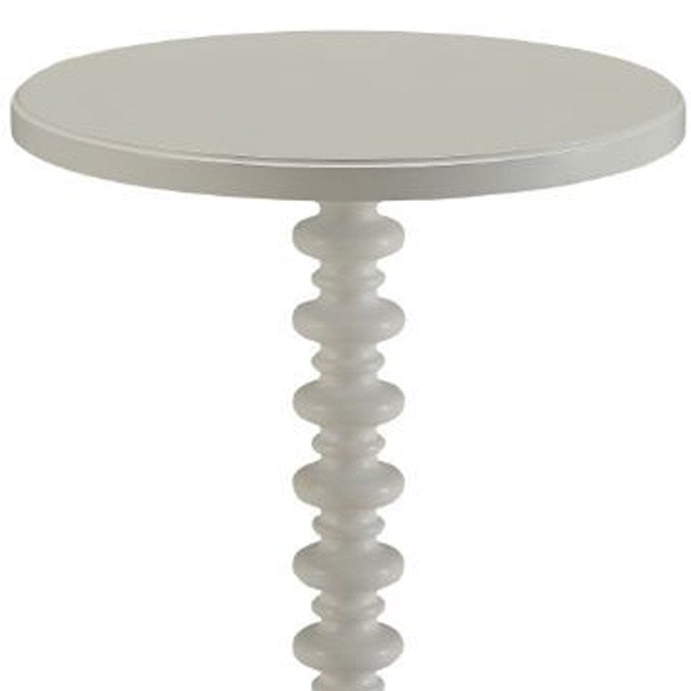 Brown Solid Wood Round Pedestal End Table - 22-inch