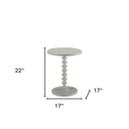 Brown Solid Wood Round Pedestal End Table - 22-inch