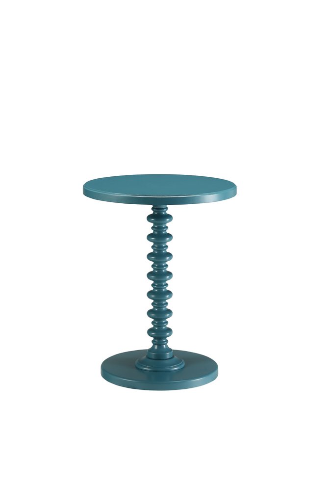 Brown Solid Wood Round Pedestal End Table - 22-inch