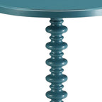 Brown Solid Wood Round Pedestal End Table - 22-inch