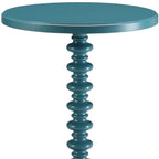 Brown Solid Wood Round Pedestal End Table - 22-inch