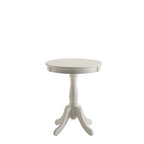 Black Wood Round Pedestal End Table - 22-inch