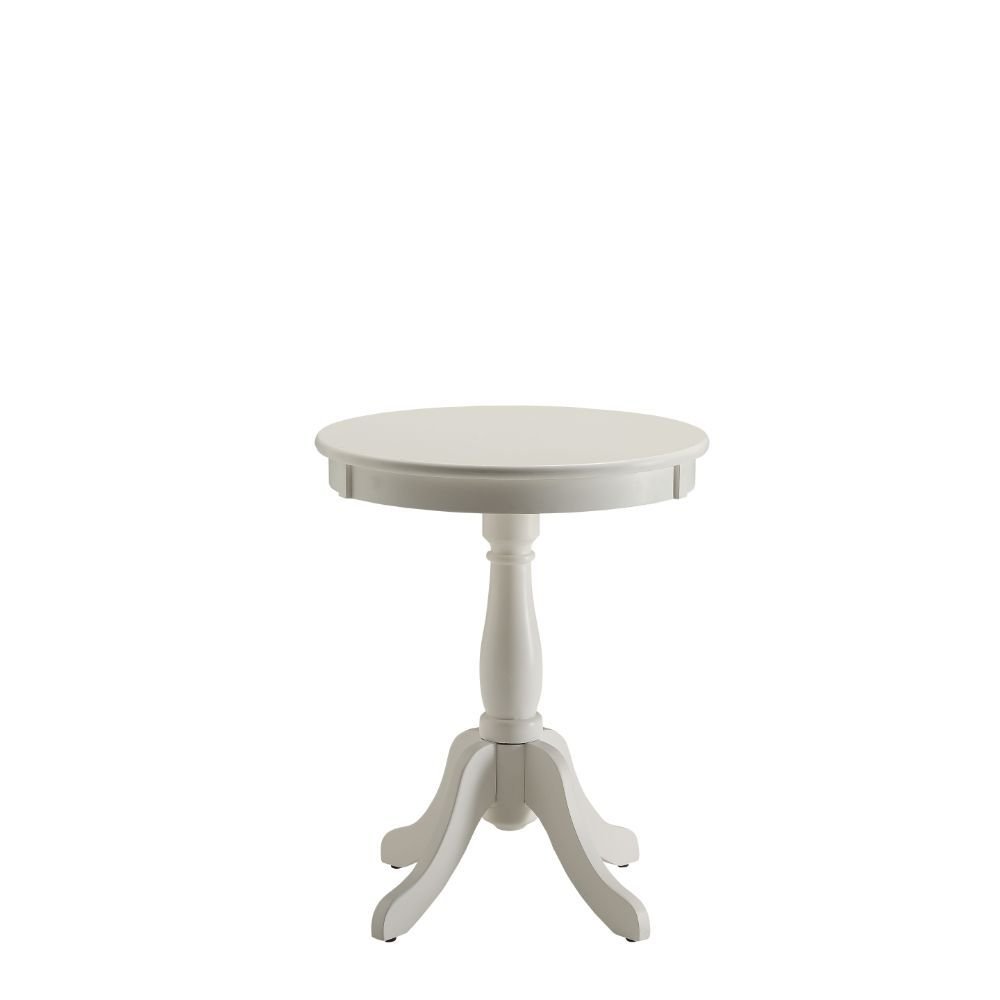 Black Wood Round Pedestal End Table - 22-inch