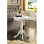 Black Wood Round Pedestal End Table - 22-inch