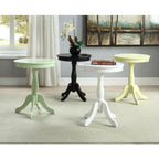 Black Wood Round Pedestal End Table - 22-inch
