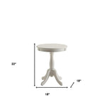 Black Wood Round Pedestal End Table - 22-inch