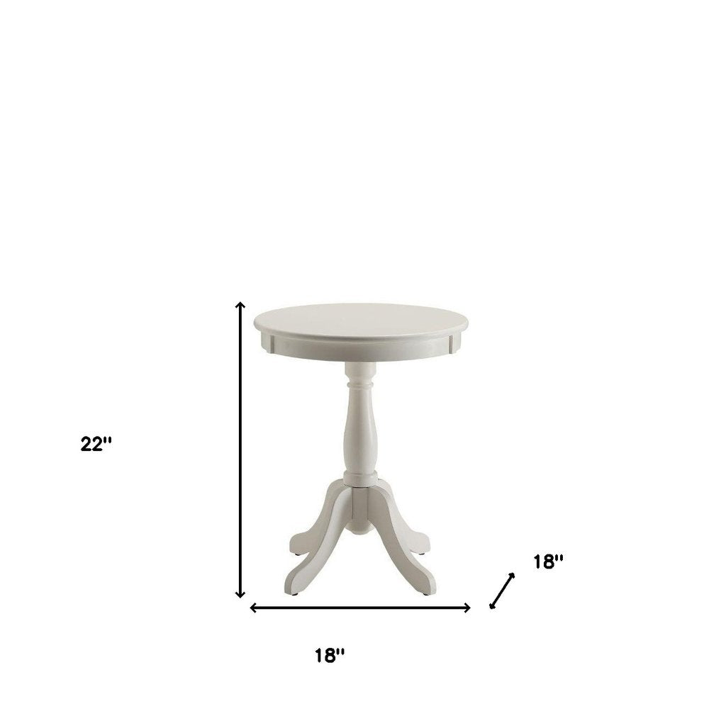 Black Wood Round Pedestal End Table - 22-inch