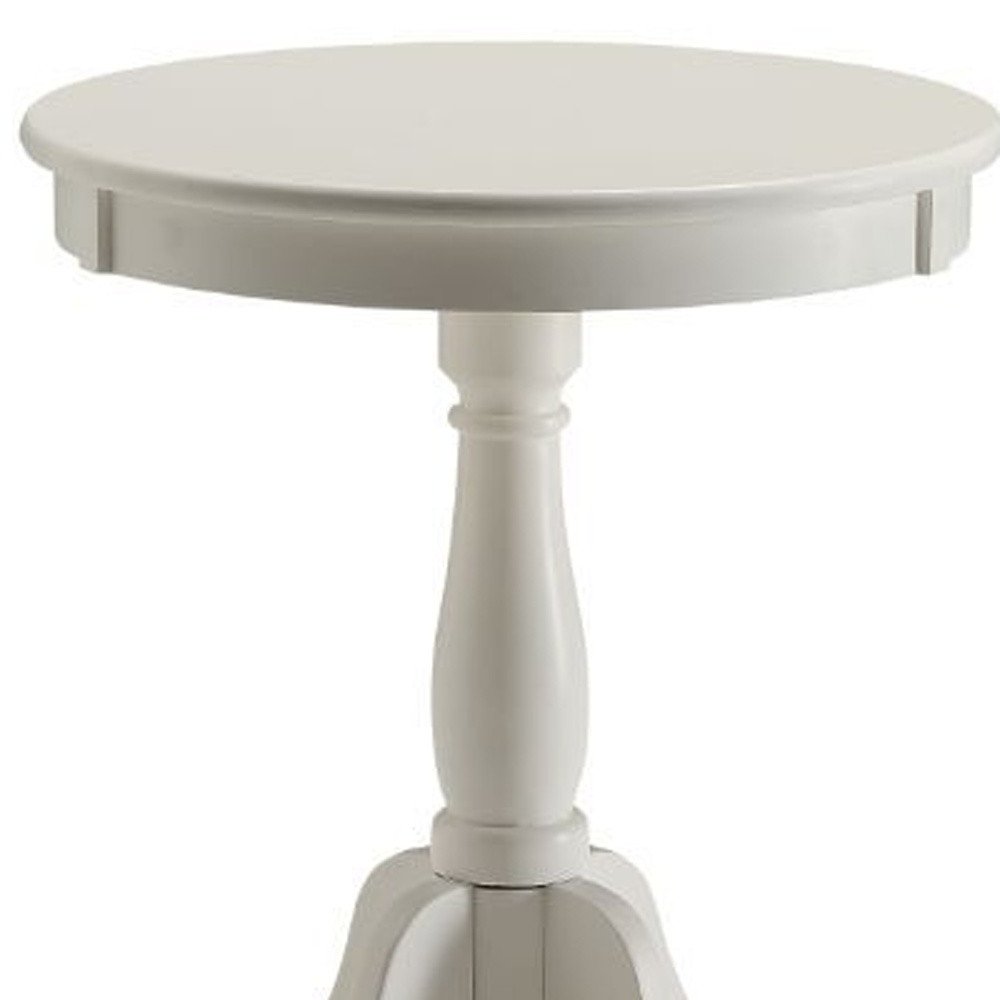 Black Wood Round Pedestal End Table - 22-inch