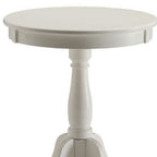 Black Wood Round Pedestal End Table - 22-inch