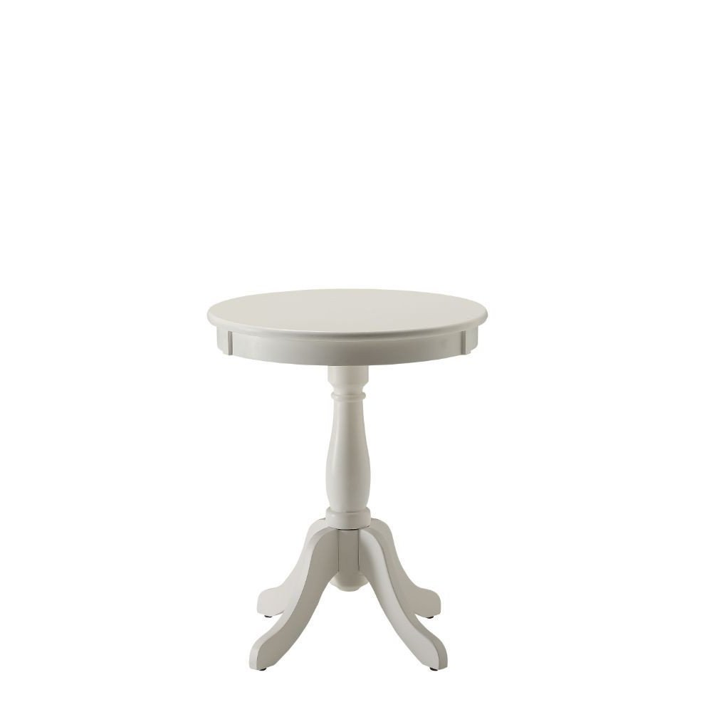Black Wood Round Pedestal End Table - 22-inch