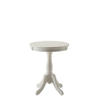 Black Wood Round Pedestal End Table - 22-inch