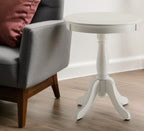Black Wood Round Pedestal End Table - 22-inch