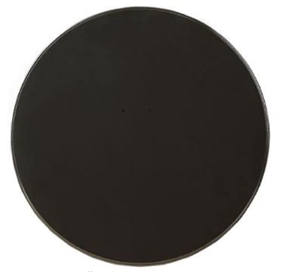 Black Wood Round Pedestal End Table - 22-inch