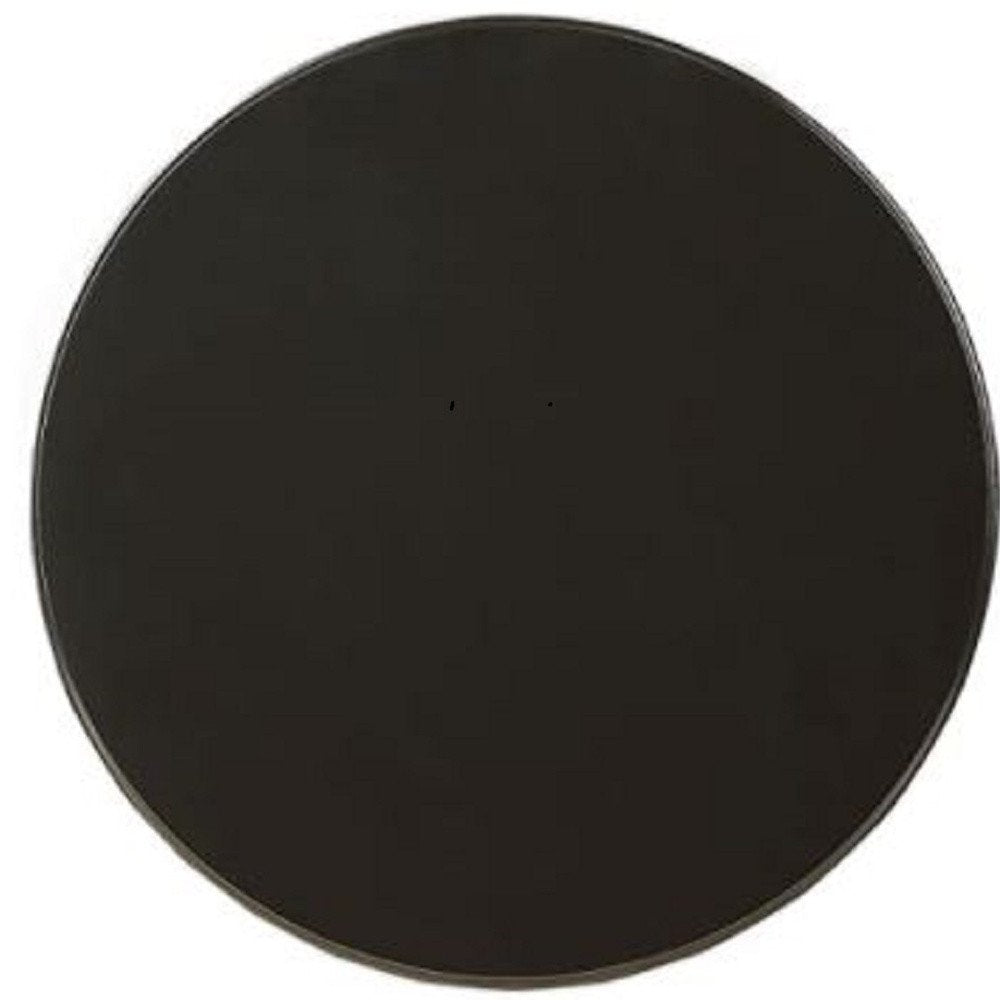 Black Wood Round Pedestal End Table - 22-inch