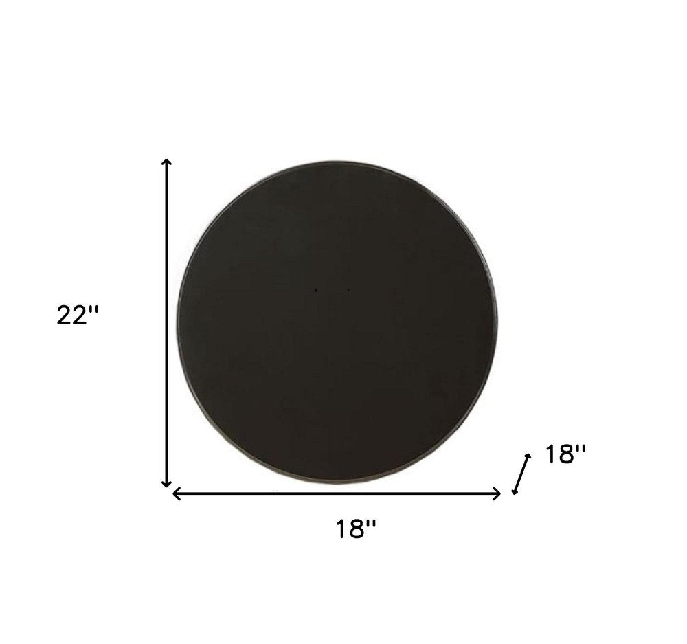 Black Wood Round Pedestal End Table - 22-inch