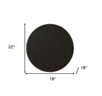 Black Wood Round Pedestal End Table - 22-inch