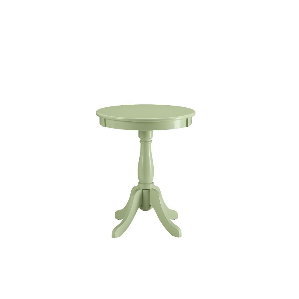 Black Wood Round Pedestal End Table - 22-inch